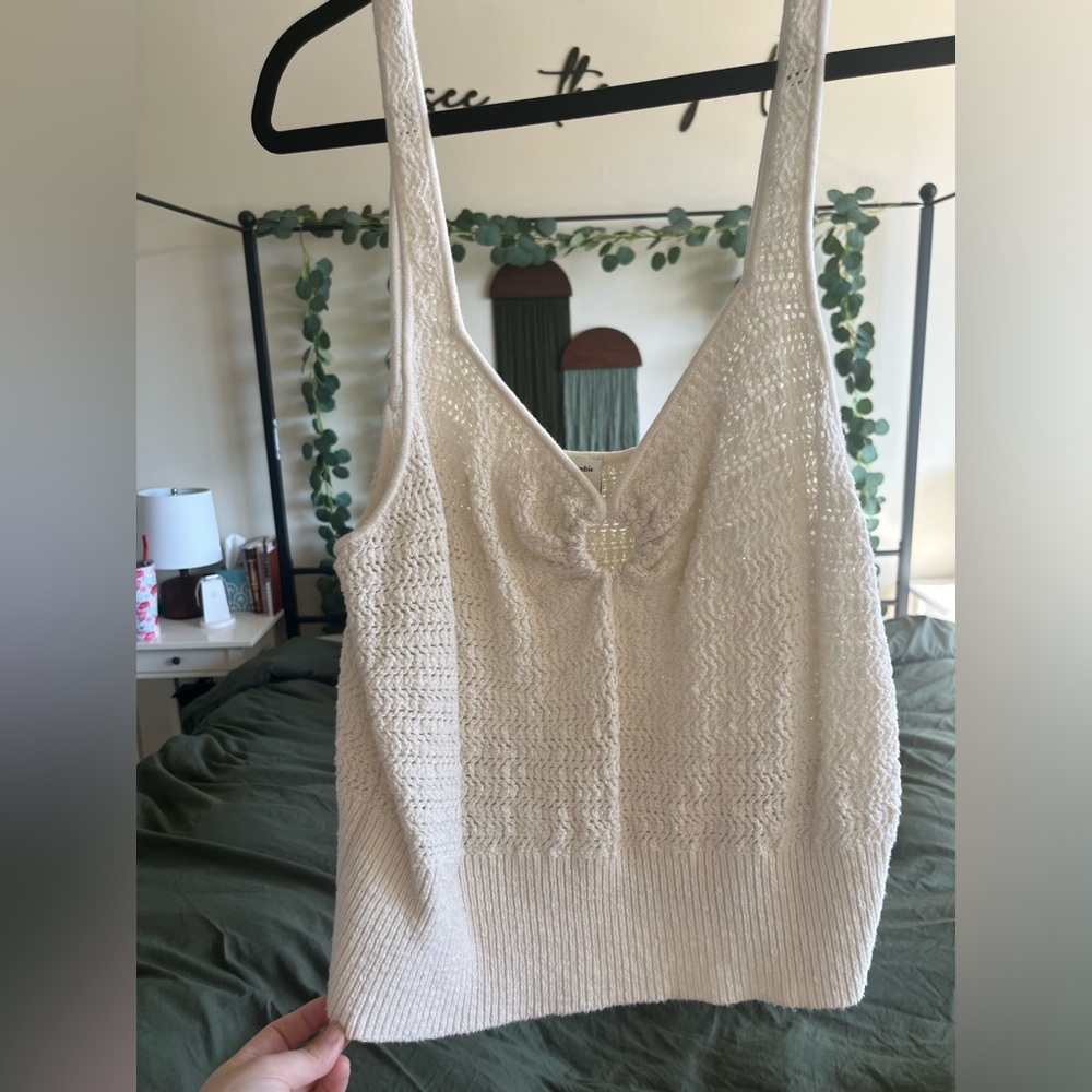 Cinched Cutout Crochet Top - Abercrombie & Fitch - Size XL